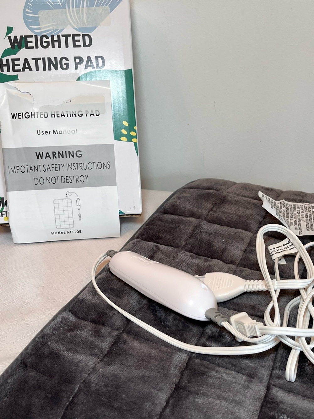 Weighted Heating Pad - Dark Gray Plush